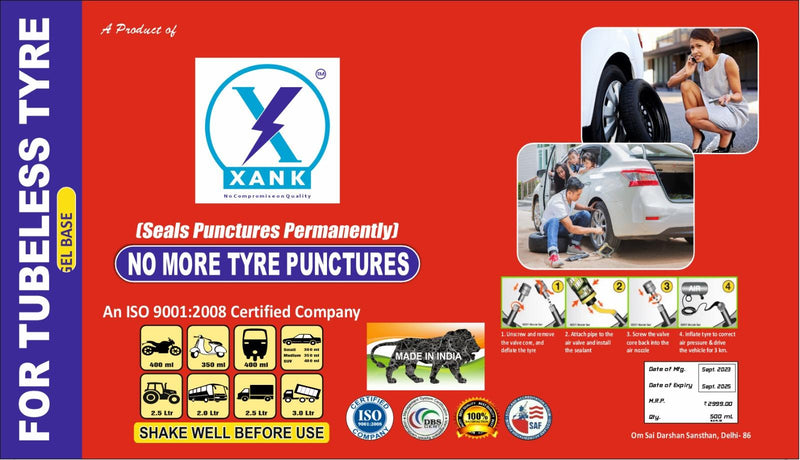 XANK Tyre Sealer Pack Of 2 NO PUNCHER Tubeless Tyre Puncture Repair Kit Roposo Clout