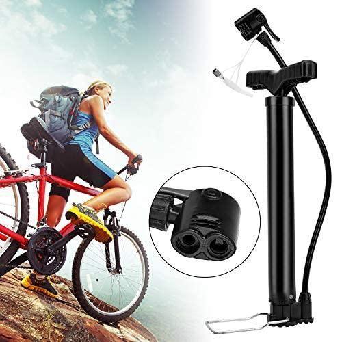 High Presure Cycle Pump, Portable 120 PSI Aluminum Alloy Bicycle Floor Air Pump Suitable Presta and Shrader Valve Roposo Clout