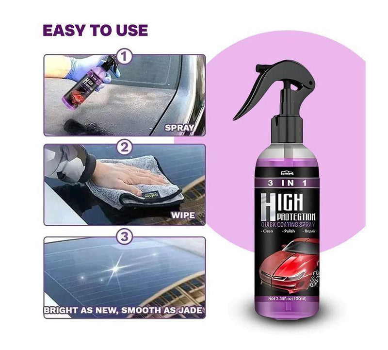 3 in 1 High Protection Quick Car Ceramic Coating Spray - Car Wax Polish Spray (Pack of 1) Roposo Clout